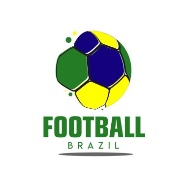 Futbol Brezilya Logo Vektör Şablon tasarım İllüstrasyon