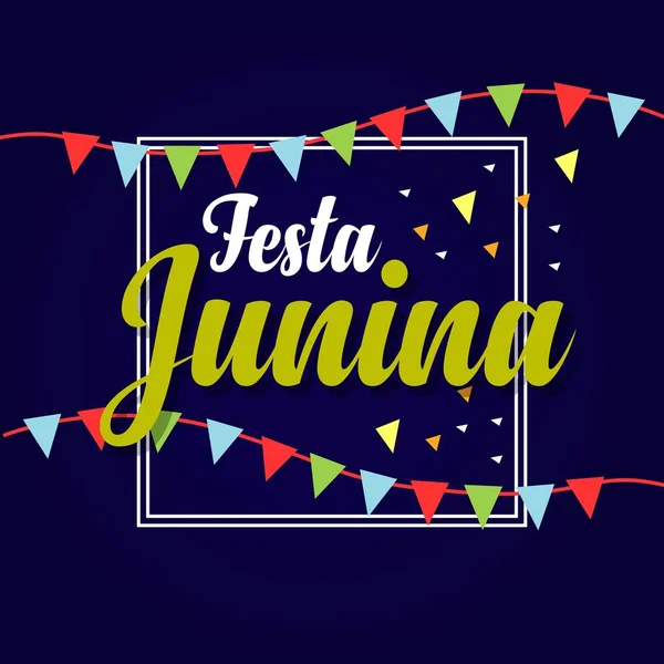 Festa Junina Logo Vektör Şablontasarım İllüstrasyon