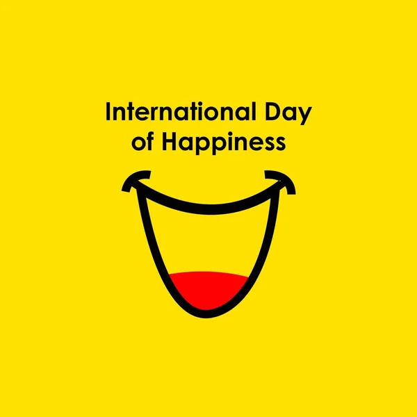 Dia Internacional da Felicidade Modelo de Vetor Ilustração Design — Vetor de Stock