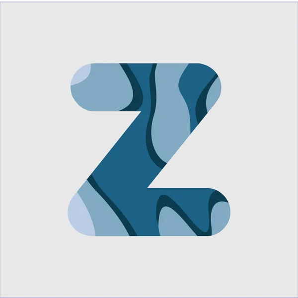 Z 물 글꼴 벡터 템플릿 디자인 일러스트 — 스톡 벡터