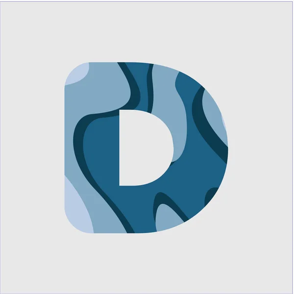 D Water Font Vector Template Design Ilustração — Vetor de Stock
