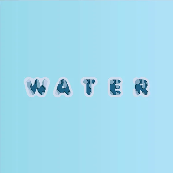 Wasser Schriftart Vektor Vorlage Design Illustration — Stockvektor