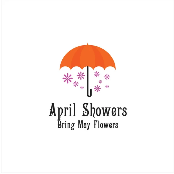 April Showers Bring May Flowers Vector Template Design Illustration — Stock Vector