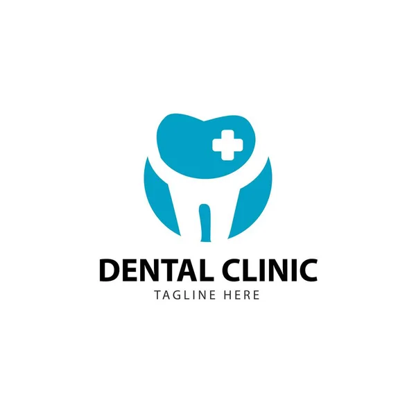Diş Kliniği Logo Vektör Şablon tasarım İllüstrasyon — Stok Vektör