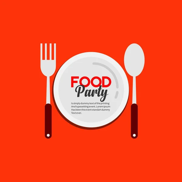 Food Party Logo Vector Template Design Illustration
