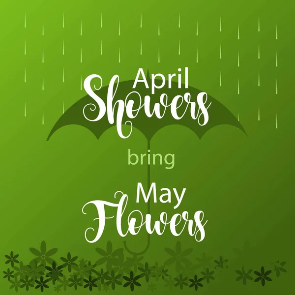 Απρίλιος Showers φέρει Μαΐου Λουλούδια Διάνυσμα πρότυπο Σχεδιασμός Εικονογράφηση — Διανυσματικό Αρχείο