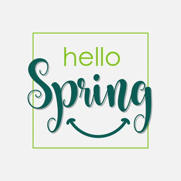 Hello Spring Vector Template Design Ilustração —  Vetores de Stock