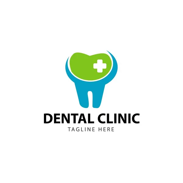 Diş Kliniği Logo Vektör Şablon tasarım İllüstrasyon — Stok Vektör