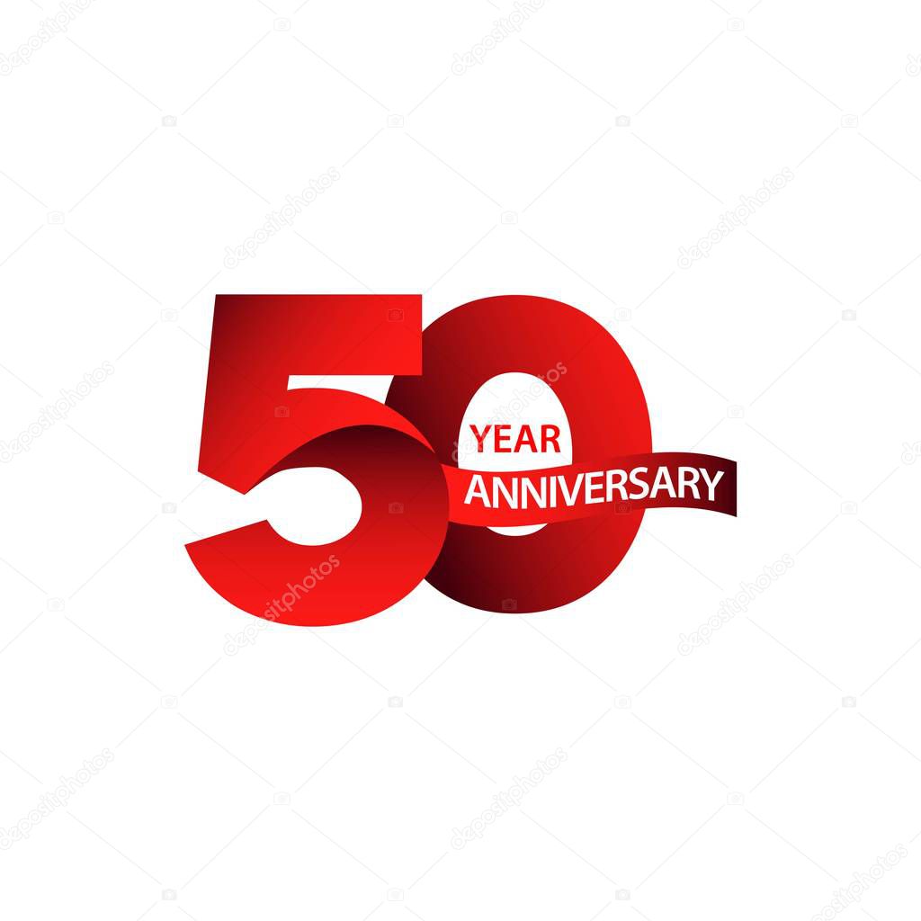 50 Year Anniversary Vector Template Design Illustration