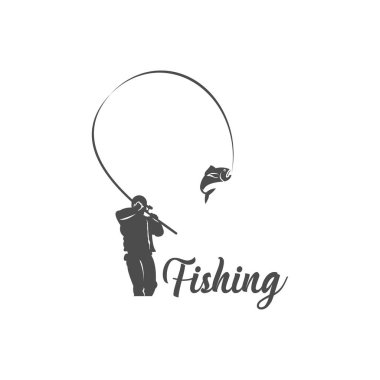 Balıkçılık Logo Vektör Şablonu Tasarımı
