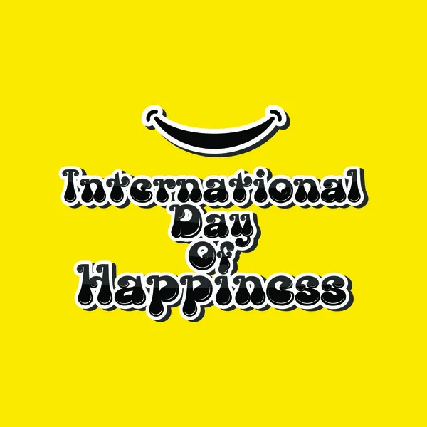 International Day of Happiness Vector Template Design — Stock Vector