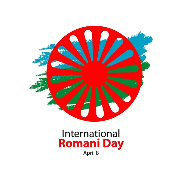 Internationell Romani dag vektor mall design illustration — Stock vektor