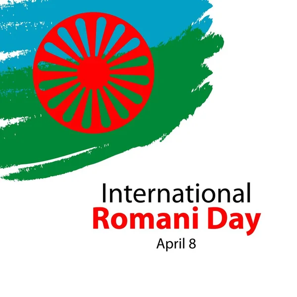 Internationell Romani dag vektor mall design illustration — Stock vektor