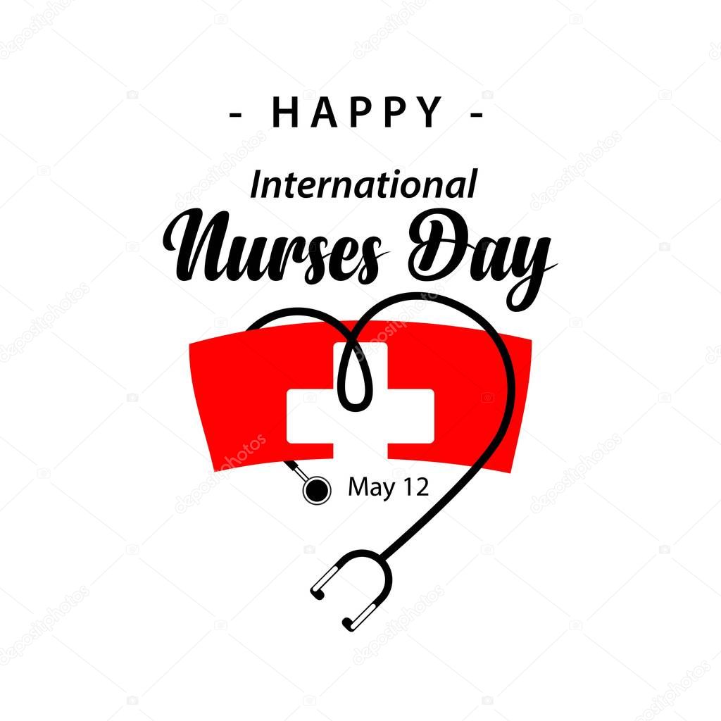 Happy International Nurses Day Vector Template Design