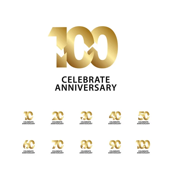 100 χρόνια επέτειος γιορτάζουμε το χρυσό διάνυσμα Design πρότυπο εικόνα — Διανυσματικό Αρχείο
