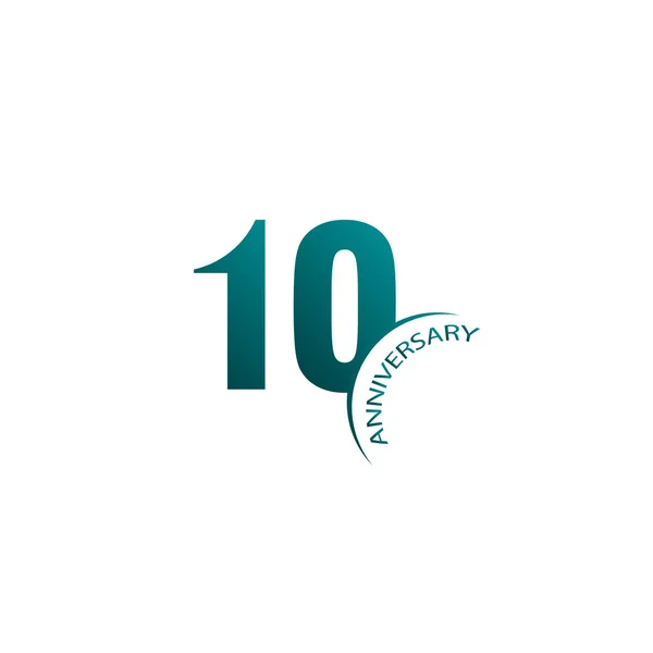 10 anos celebração aniversário Vector Template Design Ilustração —  Vetores de Stock