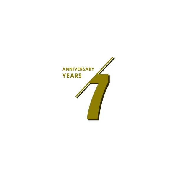 7 Years Anniversary Celebration Vector Template Design Illustration — Stock Vector