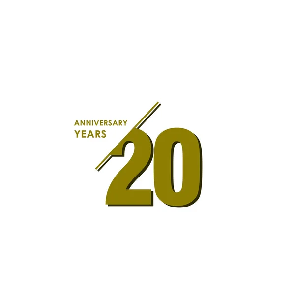 20 anos celebração aniversário Vector Template Design Ilustração —  Vetores de Stock
