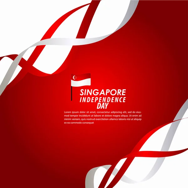 Singapore självständighetsdagen firande vektor mall design illustration — Stock vektor