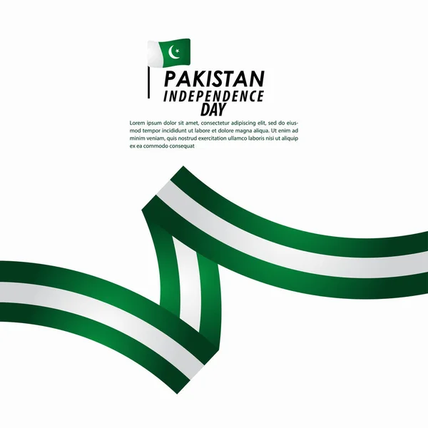 Pakistan Bağımsızlık Günü Kutlama Vektör Şablontasarım İllüstrasyon — Stok Vektör