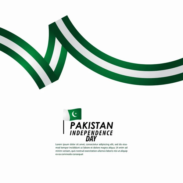 Celebración del Día de la Independencia de Pakistán Vector Template Design Illustration — Vector de stock