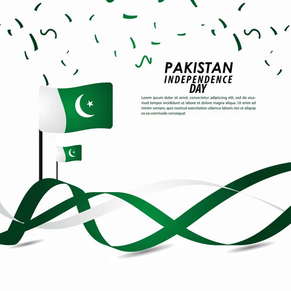 Pakistan Independence Day viering vector sjabloonontwerp illustratie — Stockvector