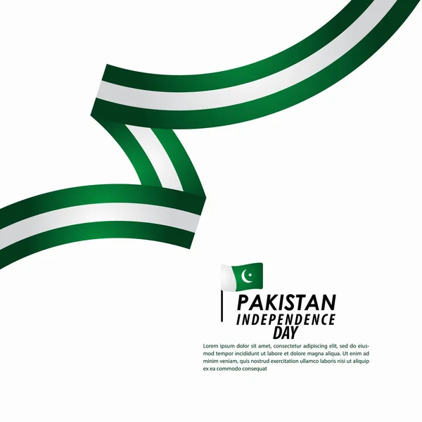 巴基斯坦独立日庆典矢量模板设计插图 — 图库矢量图片
