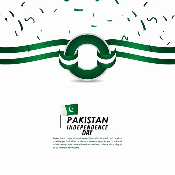 Иллюстрация векторного шаблона празднования Дня независимости Пакистана — стоковый вектор