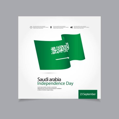 Suudi Arabistan Bağımsızlık Günü Vektör Şablonu Tasarım İllüstrasyon