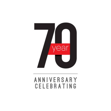 70 Years Anniversary Celebrating Vector Template Design Illustration clipart