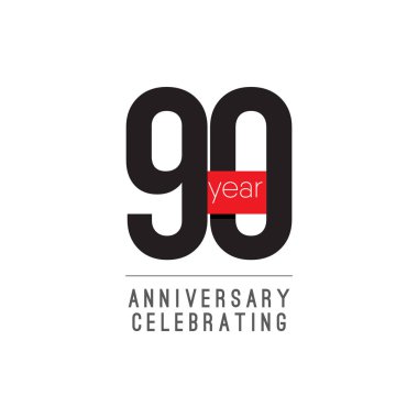 90 Yıl Yıldönümü Kutlama Vektör Şablontasarım İllüstrasyon