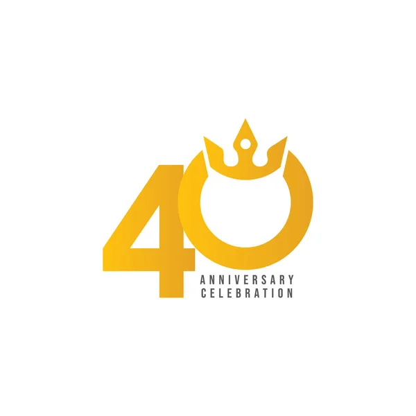 40周年記念ベクトルテンプレートデザインイラスト — ストックベクタ