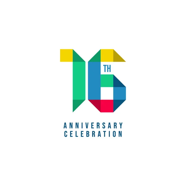 16 Επέτειος εορτασμός Εικονογράφηση πρότυπο διάνυσμα — Διανυσματικό Αρχείο