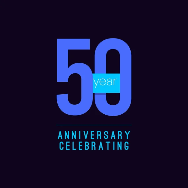 50 Años Aniversario Celebrando Vector Plantilla Diseño Ilustración — Vector de stock