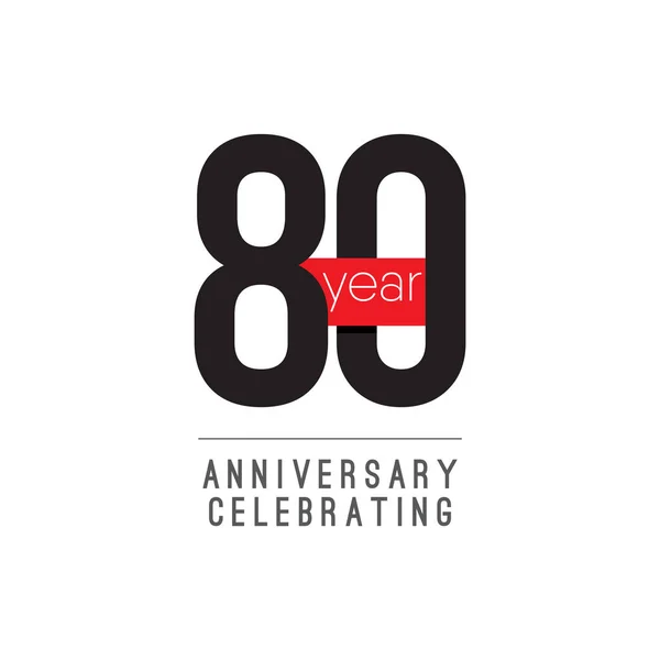 80 Years Anniversary Celebrating Vector Template Design Illustration — Stock Vector