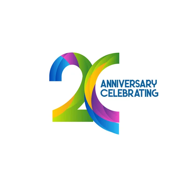 庆祝矢量模板设计插图 20 周年 — 图库矢量图片
