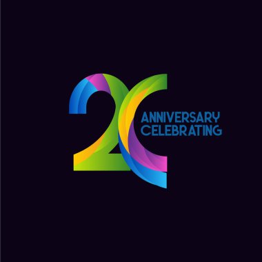 20 Years Anniversary Celebrating Vector Template Design Illustration clipart