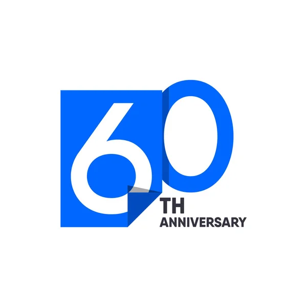 60 Celebración del aniversario de su empresa Vector Template Design Illustration — Vector de stock