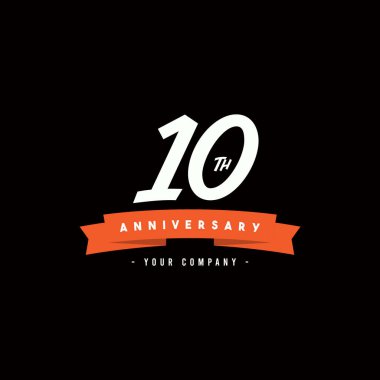 10 Yıl Yıldönümü Kutlama Your Company Vektör Şablon tasarım Illüstrasyon