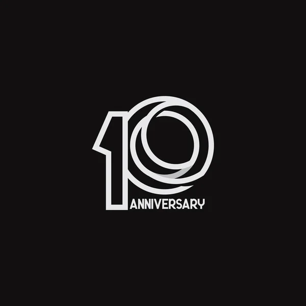 Celebração de aniversário de 10 anos Sua empresa Vector Template Design Illustration —  Vetores de Stock