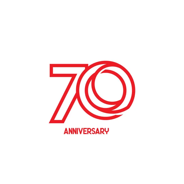 70 Años Celebración Aniversario Su empresa Vector Plantilla Diseño Ilustración — Vector de stock
