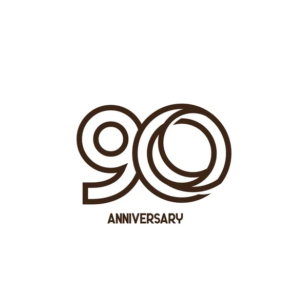 90 Años Celebración del Aniversario Su Empresa Vector Plantilla Diseño Ilustración — Archivo Imágenes Vectoriales