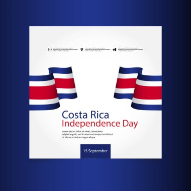 Kosta Rika Bağımsızlık Günü Vektör Şablon tasarım illüstrasyon