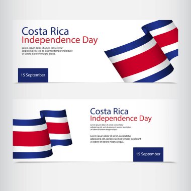 Kosta Rika Bağımsızlık Günü Vektör Şablon tasarım illüstrasyon