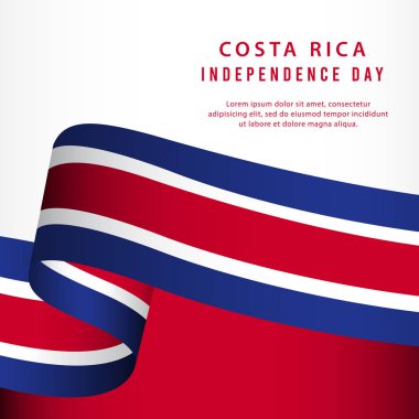Mutlu Kosta Rika Bağımsızlık Günü Vektör Tasarım İllüstrasyon