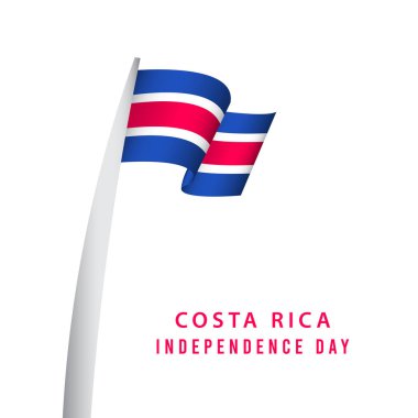 Mutlu Kosta Rika Bağımsızlık Günü Vektör Tasarım İllüstrasyon