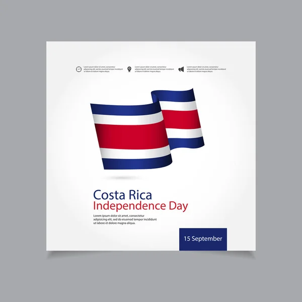 Kostarika den nezávislosti návrh šablony ilustrace obrázek — Stockový vektor