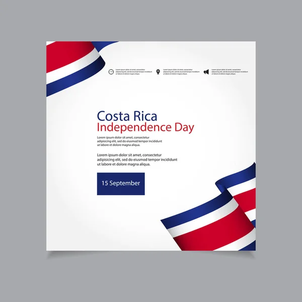 Kostarika den nezávislosti návrh šablony ilustrace obrázek — Stockový vektor