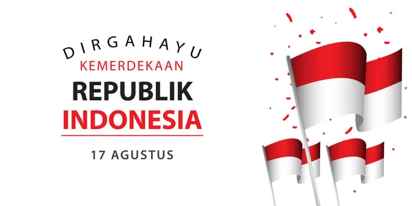Dirgahayu Kemerdekaan Republikk Indonezja wektor szablon projekt — Wektor stockowy