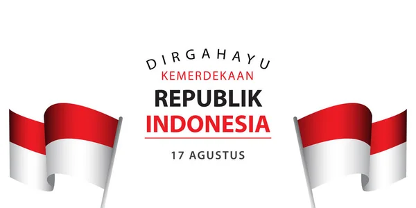 Dirgahayu Kemerdekaan Indonesia Vector Template Template Design Illustration - Stok Vektor